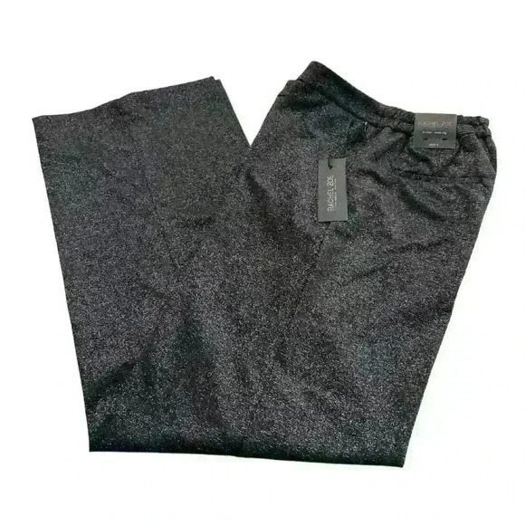 NWT Rachel Zoe High Rise Wide Leg Black Metallic Dress Pant Size 6 - Picture 1 of 6